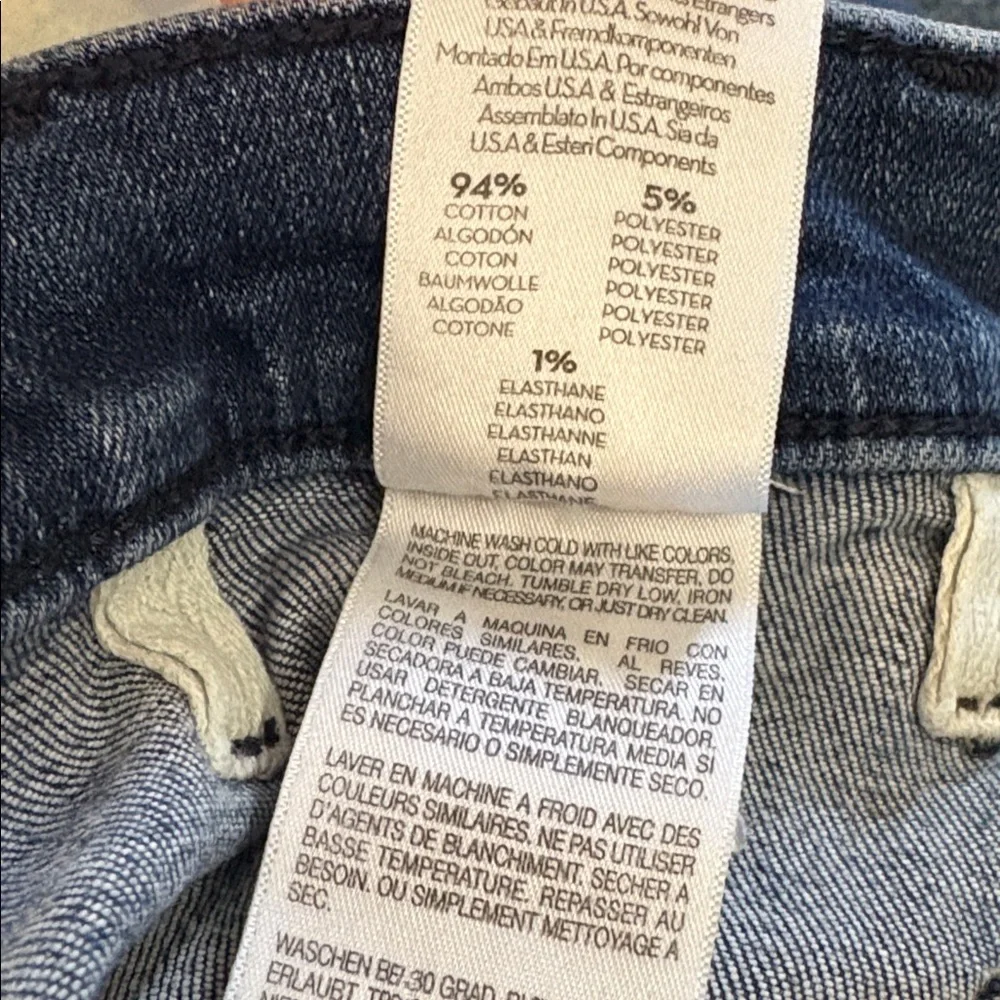 MOTHER Hustler Patch Pocket Ankle Fray Out For The Evening Medium Blue Size 27